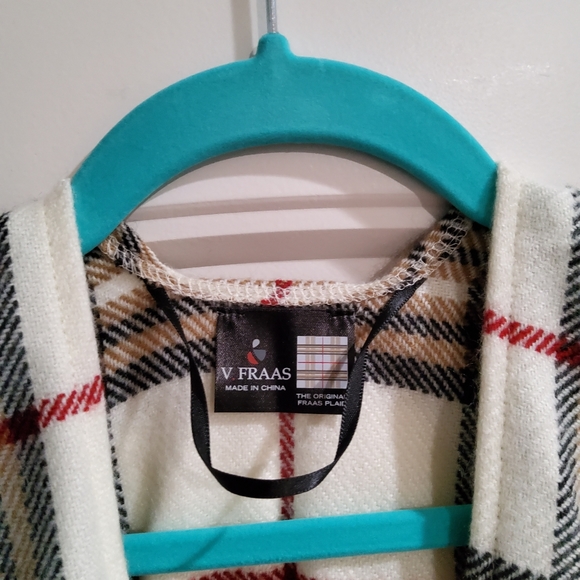 Plaid poncho style wrap - Picture 3 of 3